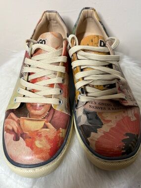 {NWOB} DOGO Vegan Leather Sneakers 8.5 Novelty Print